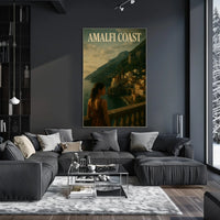Amalfi Coast Poster Wall Art Coastal Decor 18x24 Premium