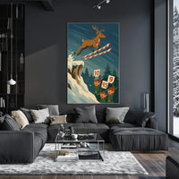 Reindeer Ski Jump Poster
