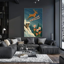 Reindeer Ski Jump Poster