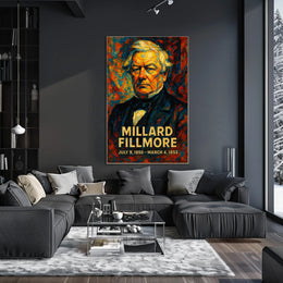 Millard Fillmore 13th President of the United States Glitch Hop Art Poster