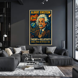 Albert Einstein Minimalist Relativity Poster