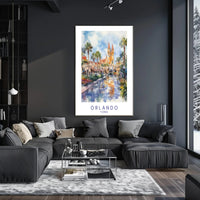 Orlando Watercolor Scene Poster PosterGoat
