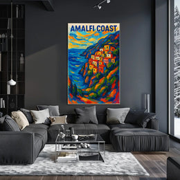 Amalfi Coast Vibrant Escape Poster Wall Art For Home Decor