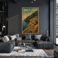 Amalfi Coast Poster Wall Art Seascape Decor for Travel