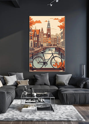 Amsterdam Canal Serene Autumn Travel Poster