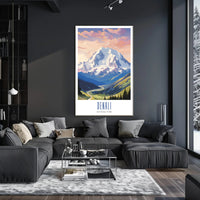 Denali National Park Scenic Travel Poster Print