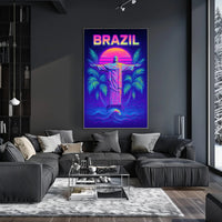 Brazil Neon Vibes Poster PosterGoat