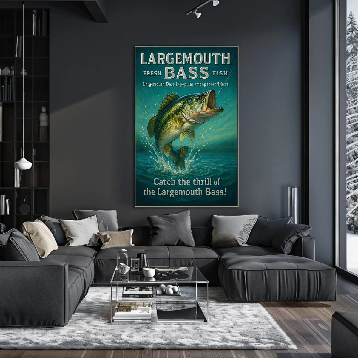 Largemouth Bass Vintage Fishing Adventure Poster