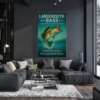 Largemouth Bass Vintage Fishing Adventure Poster