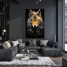 Wolf's Majesty Roars: Stylized Animal Poster