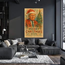 Christmas Cheer with Stylish Santa in Festive Poster