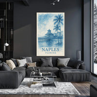 Naples Florida Poster Coastal Wall Art Beach Decor Sunset