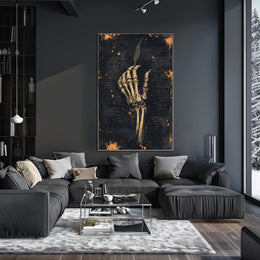 Skeleton Hand with Quill Art Artistic or Pop Culture Poster