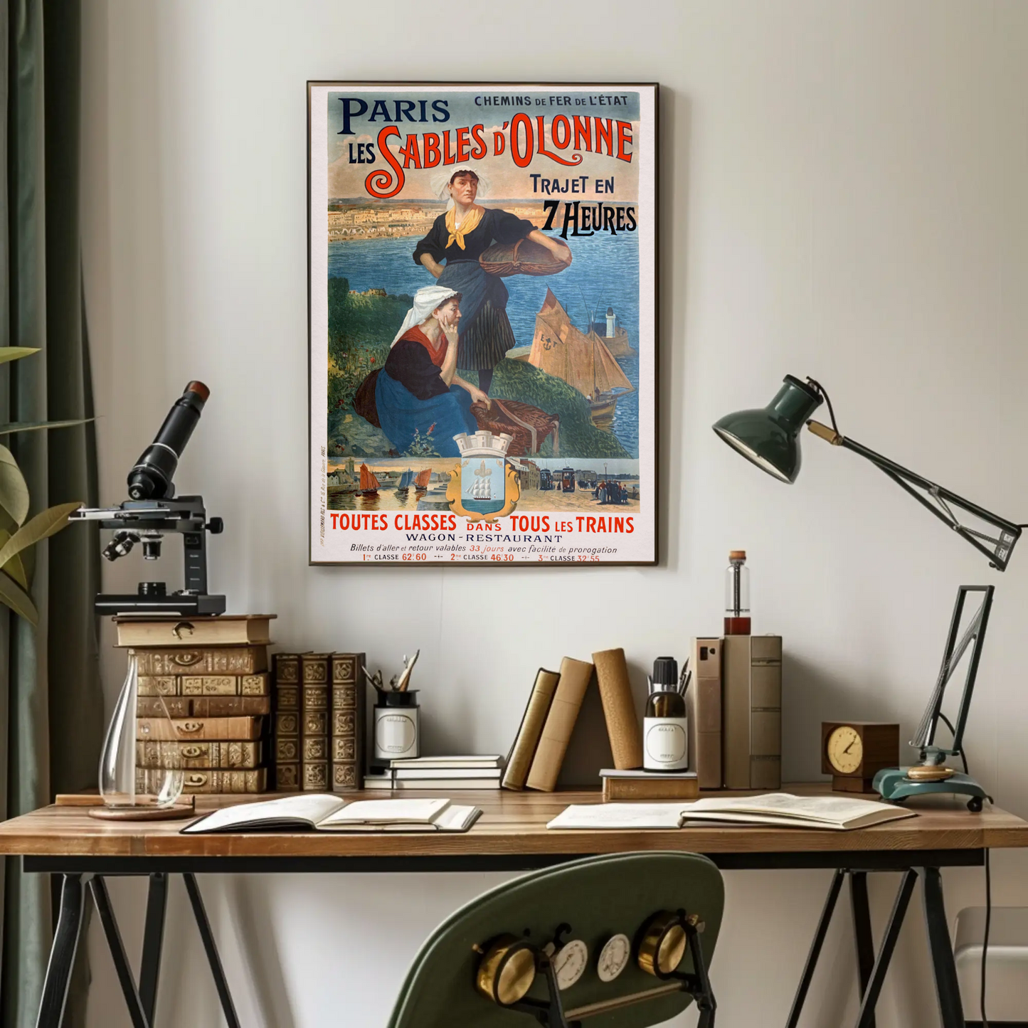 Paris Arc De Triomphe View Vintage Travel Poster