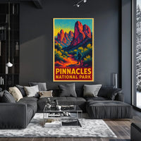 Pinnacles National Park Vintage Adventure Poster