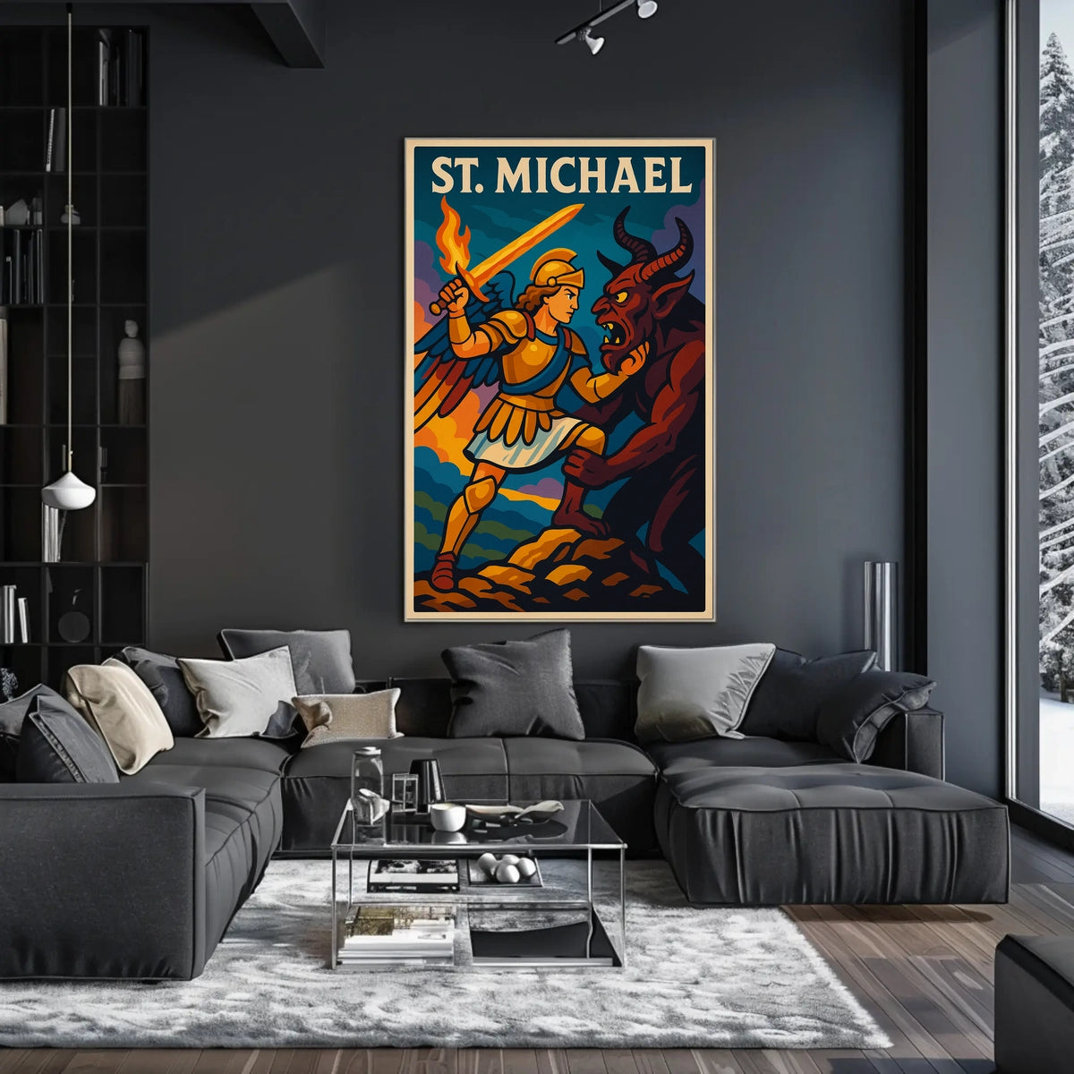 Saint Michael Archangel Wall Art Poster For Catholic Decor Sacred Guardian Artwork