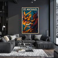 Saint Michael Archangel Wall Art Poster For Catholic Decor Sacred Guardian Artwork