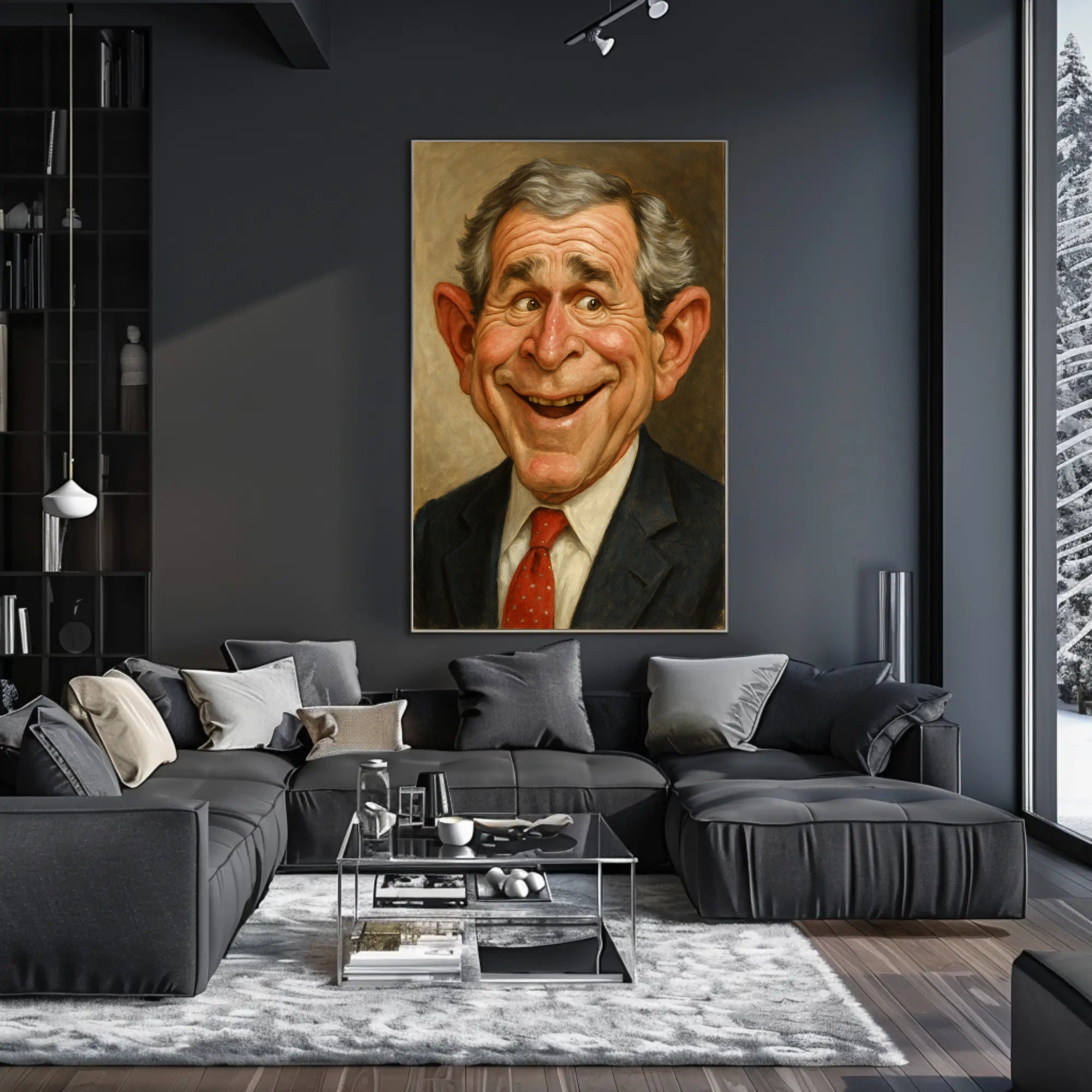 George H. W. Bush Caricature Poster PosterGoat