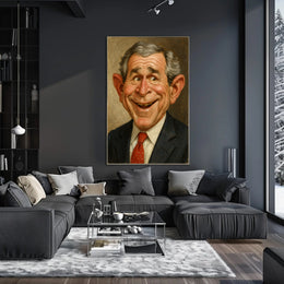 George H. W. Bush Caricature Poster PosterGoat