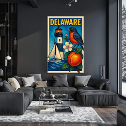 Delaware Scenic Illustration Poster