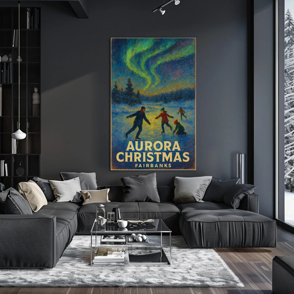 Aurora Christmas in Fairbanks Poster