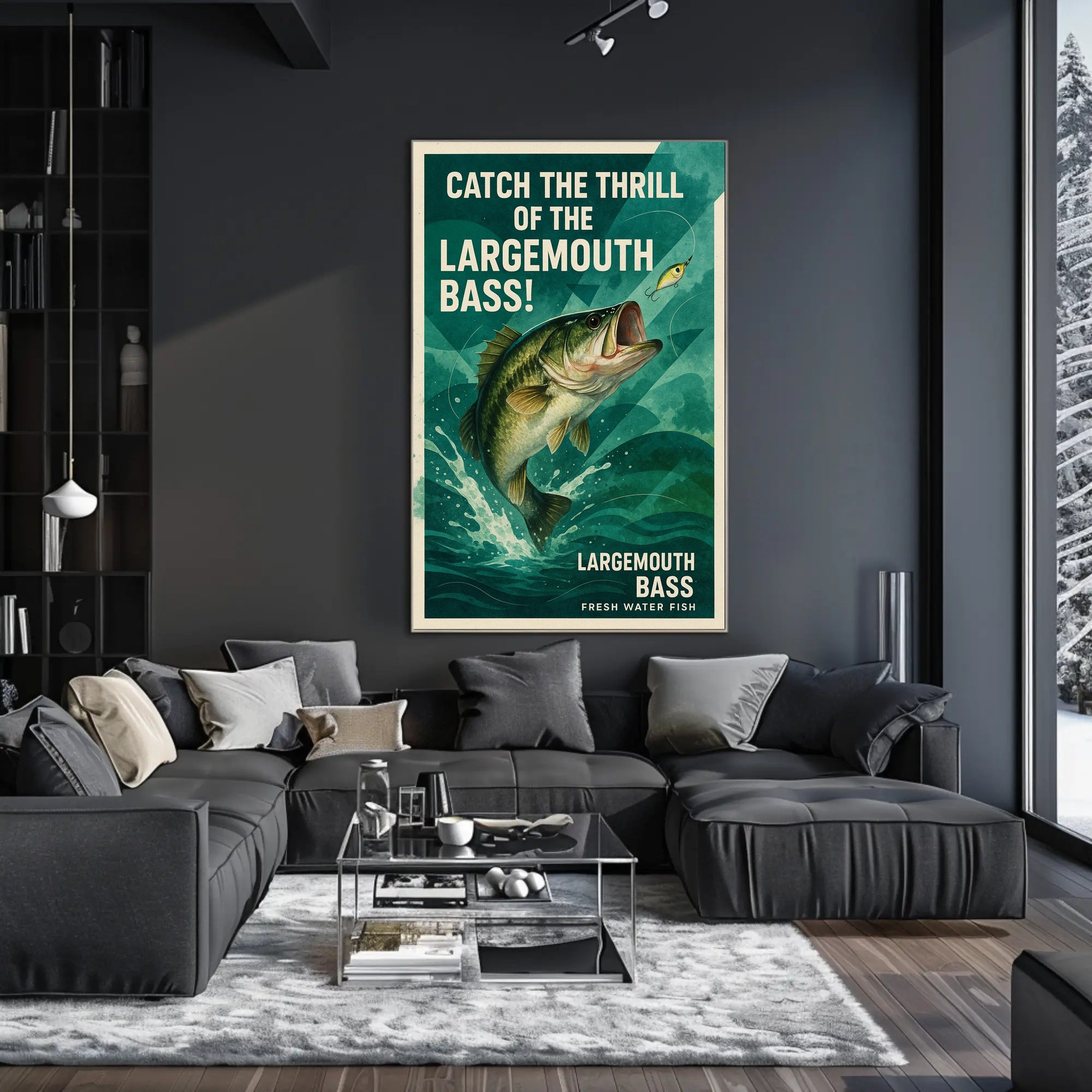 Fishing Adventure Largemouth Bass Sports Poster