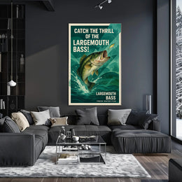 Fishing Adventure Largemouth Bass Sports Poster