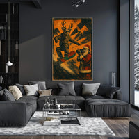 Reindeer Snowboarding Adventure Poster