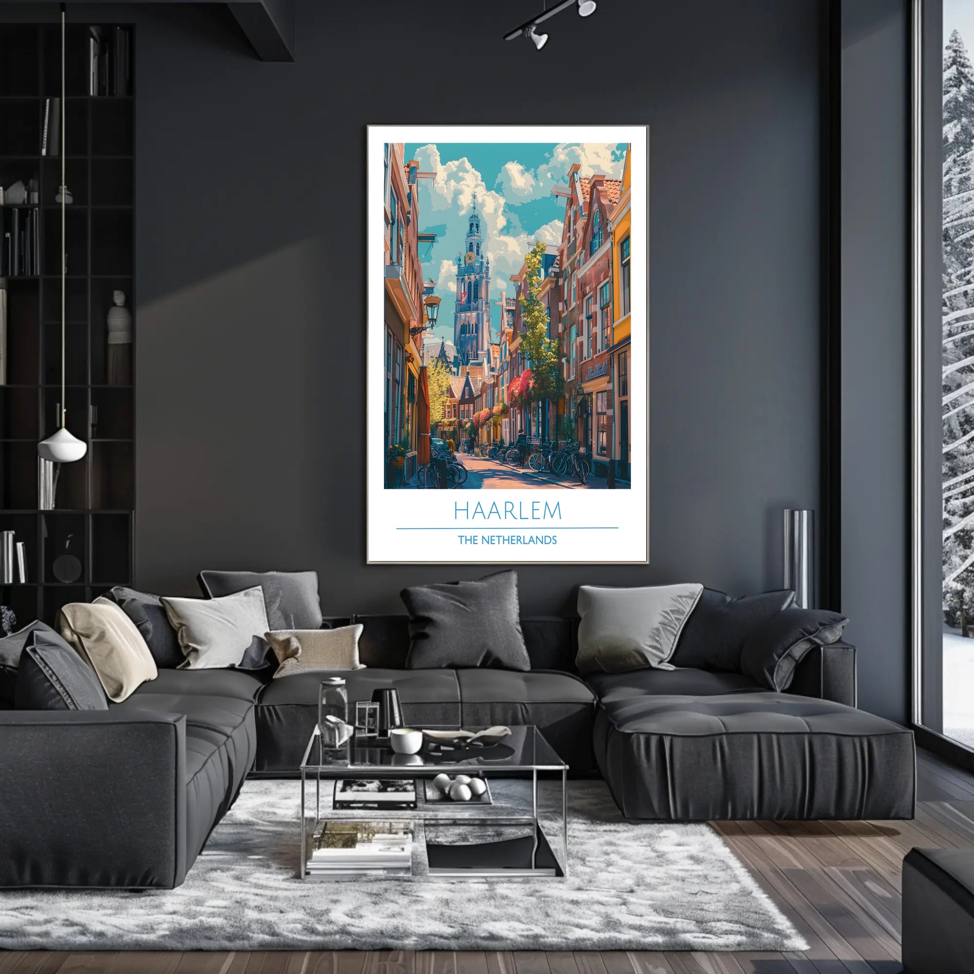 Haarlem Street Scene Poster