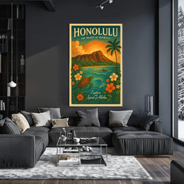 Honolulu Vintage Travel Poster Aloha Spirit Unveiled