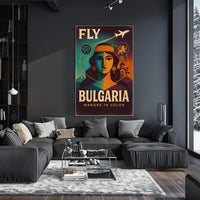 Fly Bulgaria Vintage Travel Poster PosterGoat