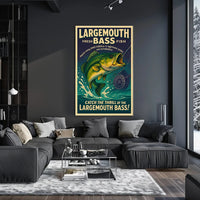 Bass Fishing Adventure Vintage Sports Poster PosterGoat