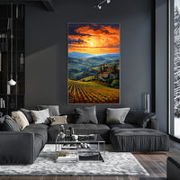 Tuscany's Enchanting Sunset Landscape Travel Poster