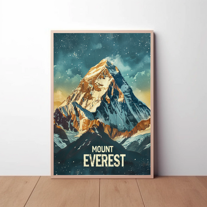 Mount Everest Himalayan Peak Snowfall Travel Poster