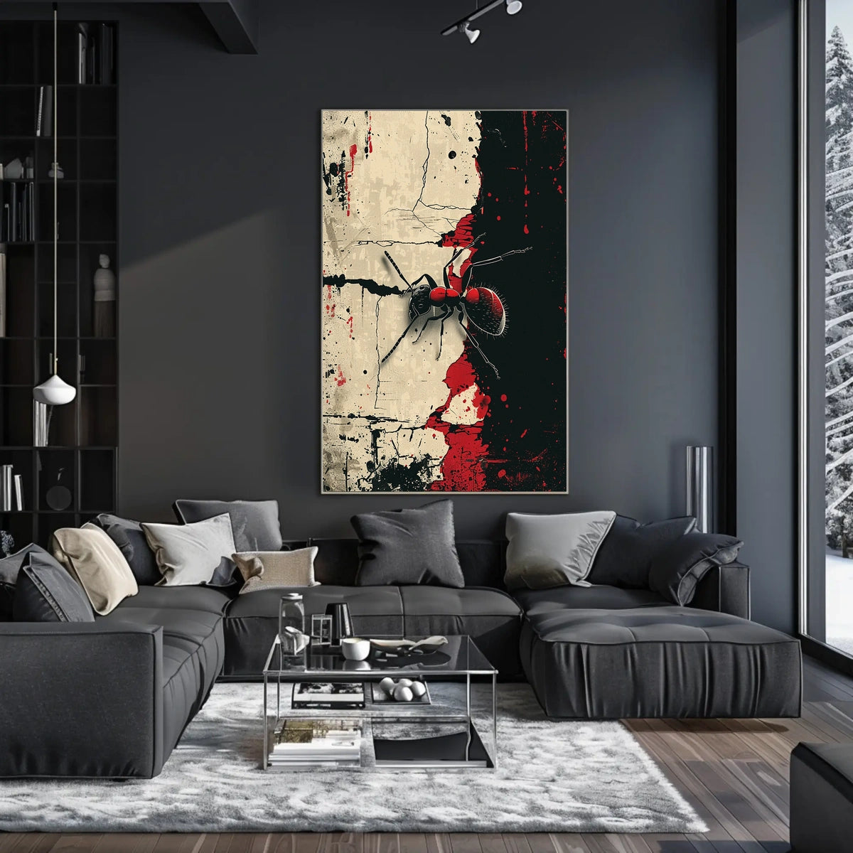 Ant On Abstract Canvas Abstract Poster