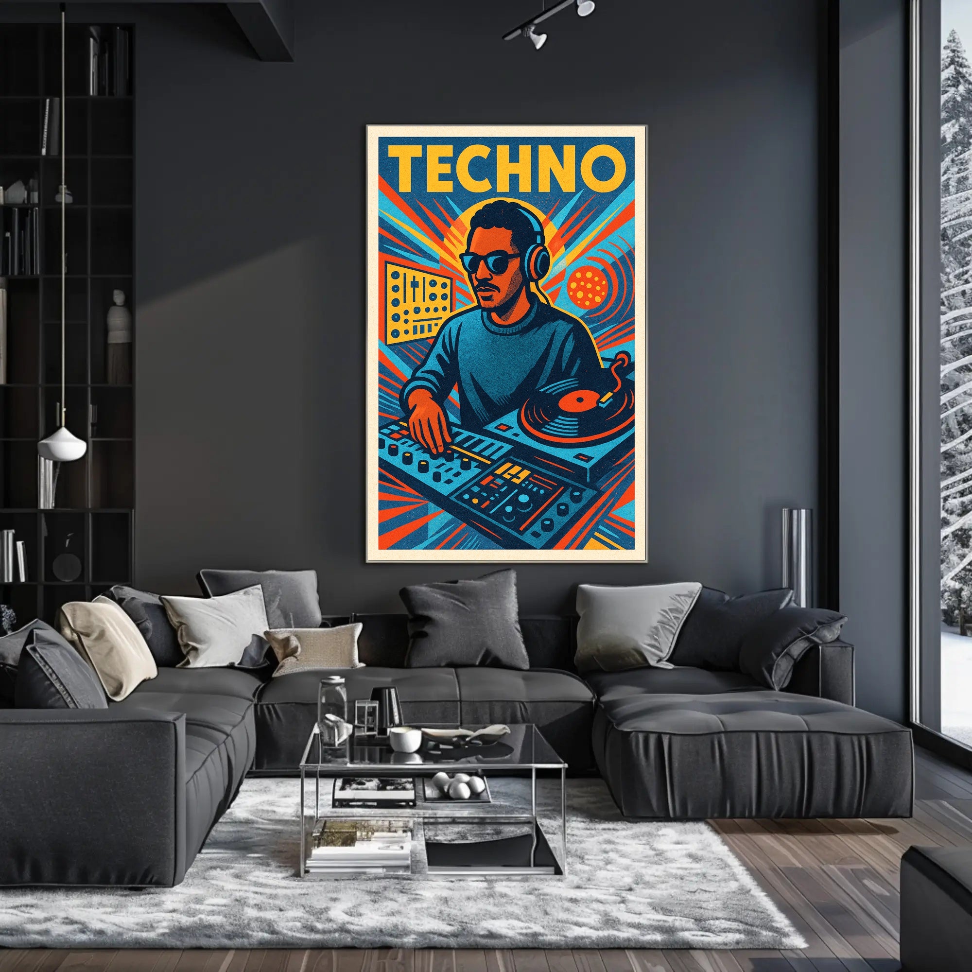 Techno Vibes Poster PosterGoat
