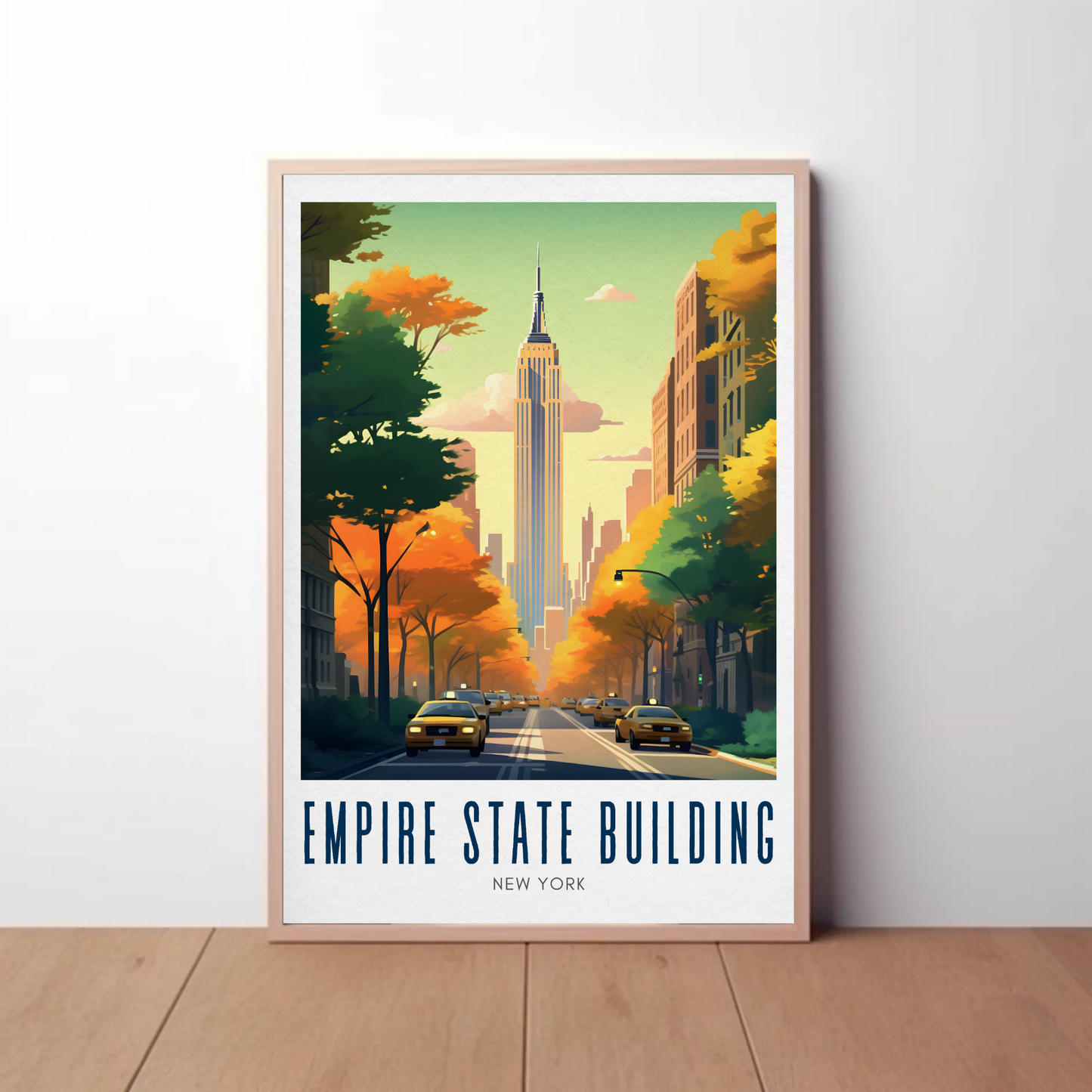 Empire State Building Autumn New York Street Poster