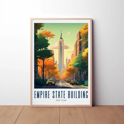 Empire State Building Autumn New York Street Poster