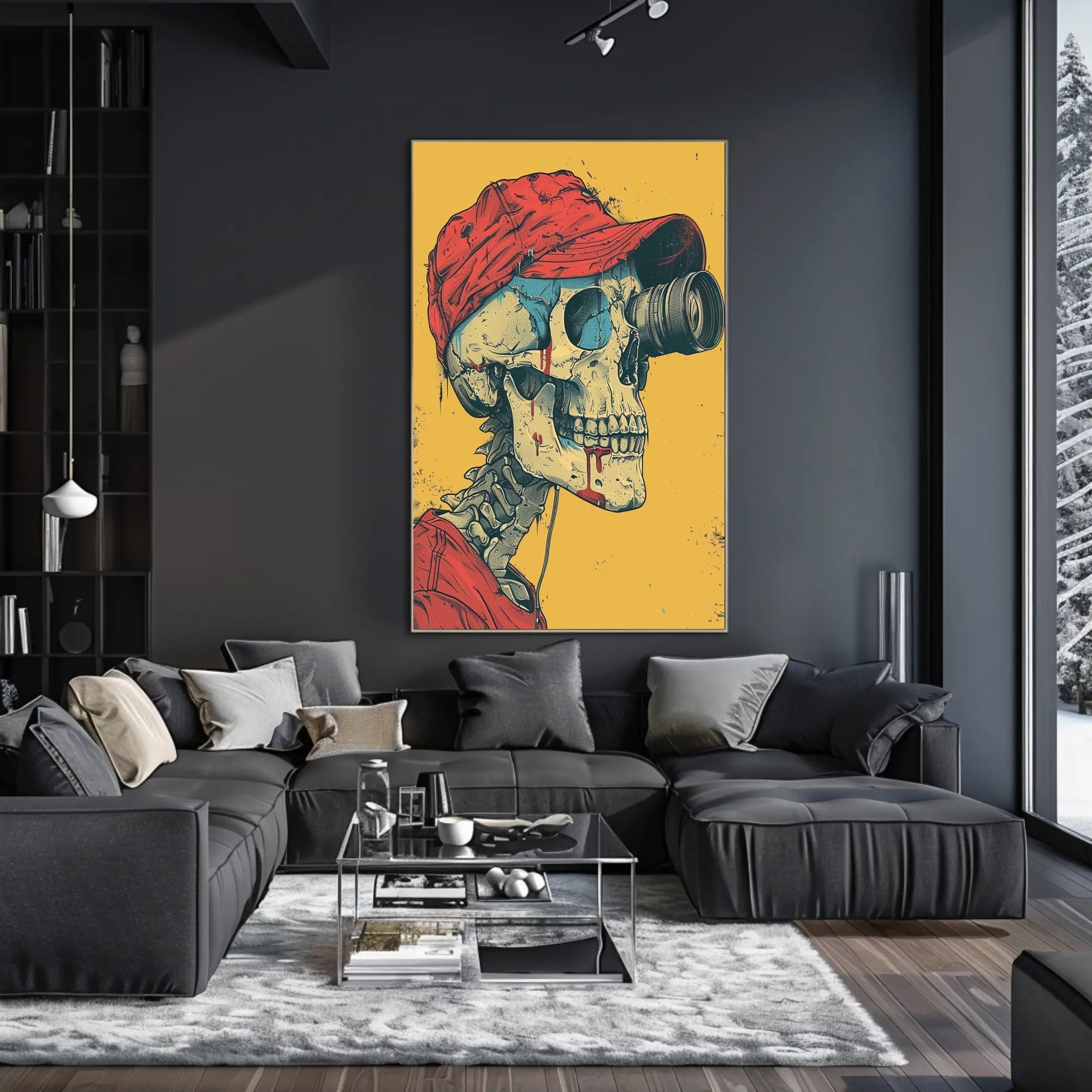 Skull with Lens Poster for Unique Wall Art Decor PosterGoat