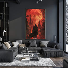 Eerie Urban Moonlit Silhouette - Fantasy or Mythology Poster PosterGoat