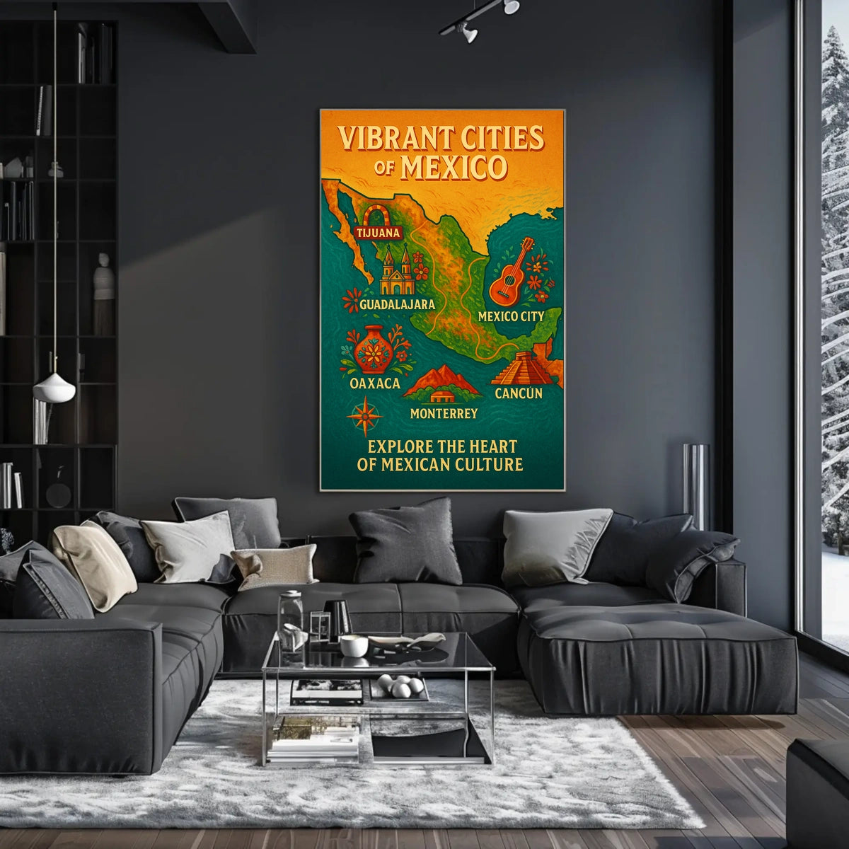 Vibrant Cities of Mexico Poster