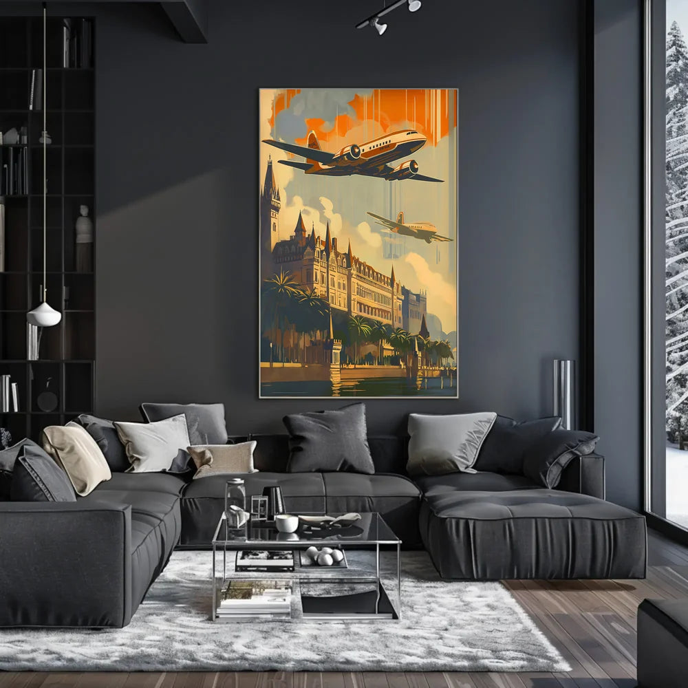 Vintage Victorian Era Architectural Landscape Poster