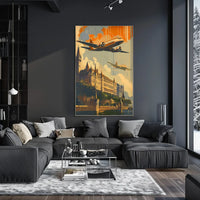 Vintage Victorian Era Architectural Landscape Poster