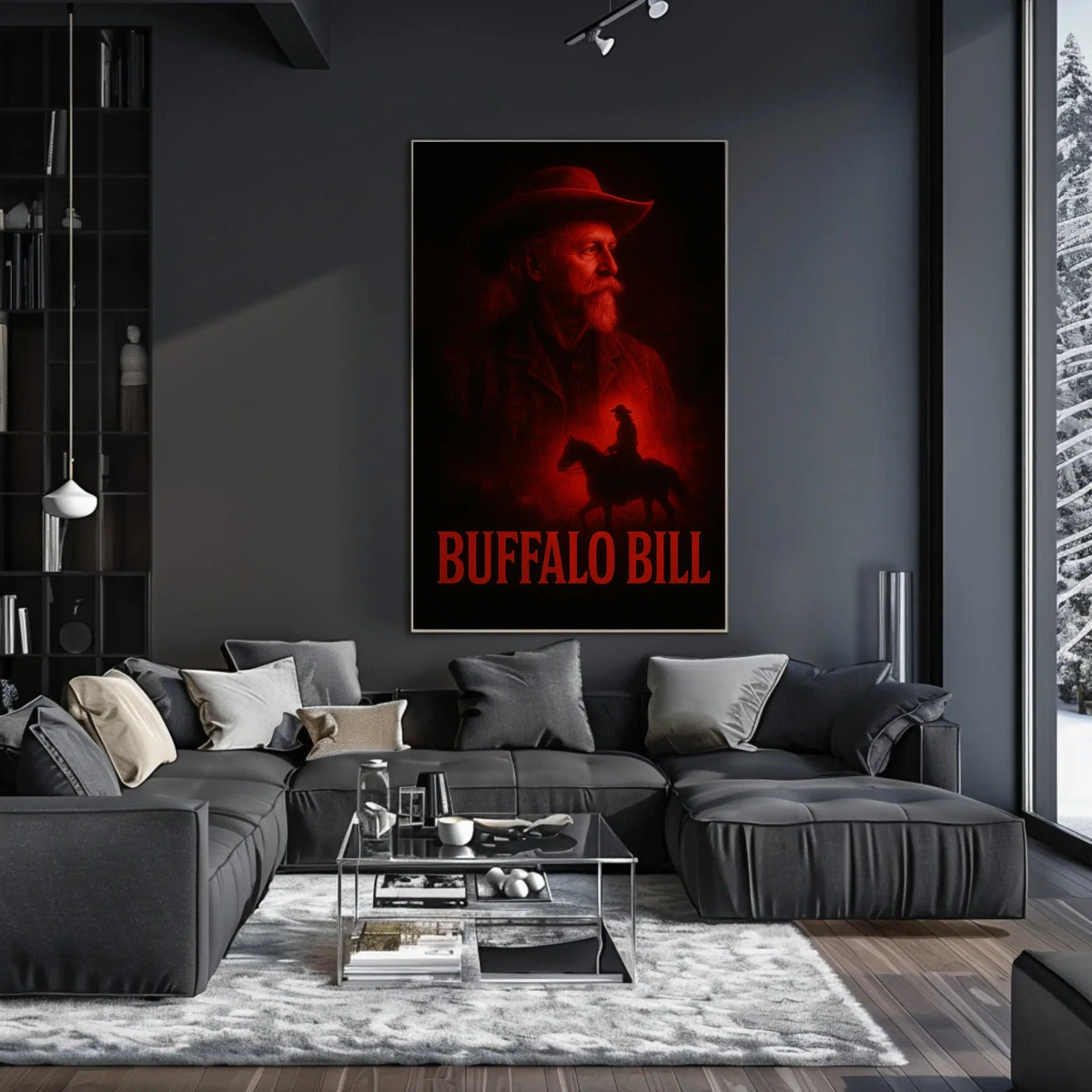 Buffalo Bill Portrayal on Vintage Cultural or Heritage Poster