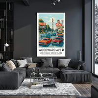 Woodward Ave Michigan Car Cruise Poster