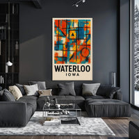 Waterloo Iowa Modern Abstract Art Poster Print