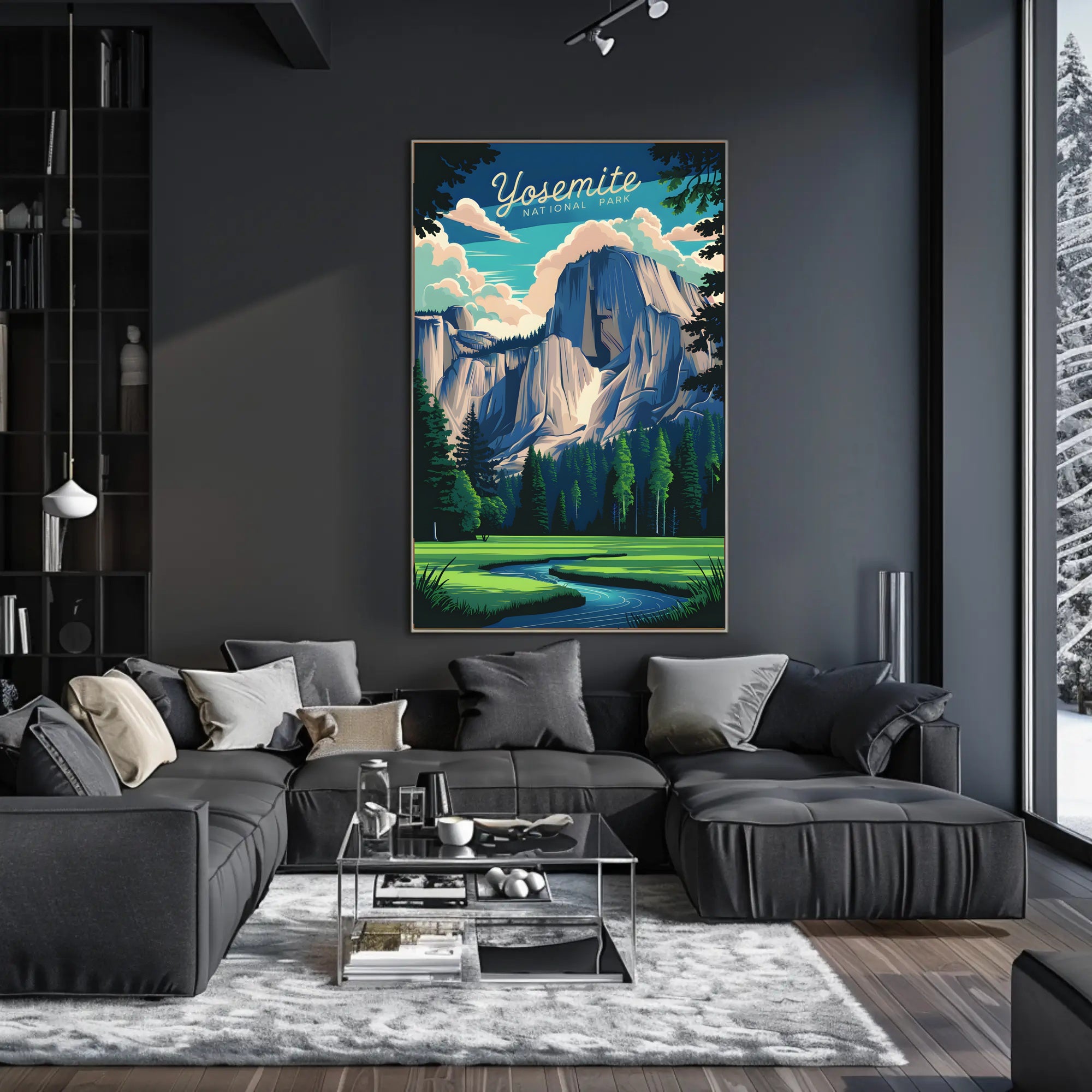 Yosemite National Park Illustration Poster