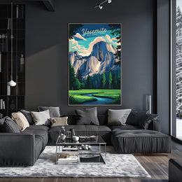 Yosemite National Park Illustration Poster
