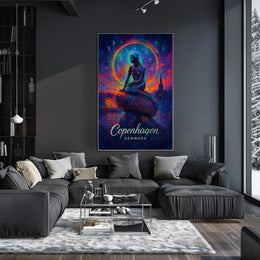 Little Mermaid Copenhagen Fantasy Art Poster