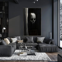 Haunting Textured Skull Dark Abstract Artistic Poster PosterGoat
